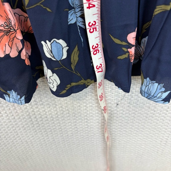 NWT Les Serein Women’s Clio Flutter Sleeve Floral Print A-Line Dress Blue XL - Picture 9 of 9